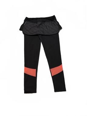 Lucy Winter Warrior Skirted Leggings Womens M Black Quilted Skort Tights Running